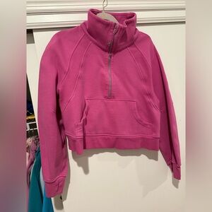 Lululemon Scuba Oversized Half Zip Funnel Neck in Pow Pink Tone Size M/L EUC
